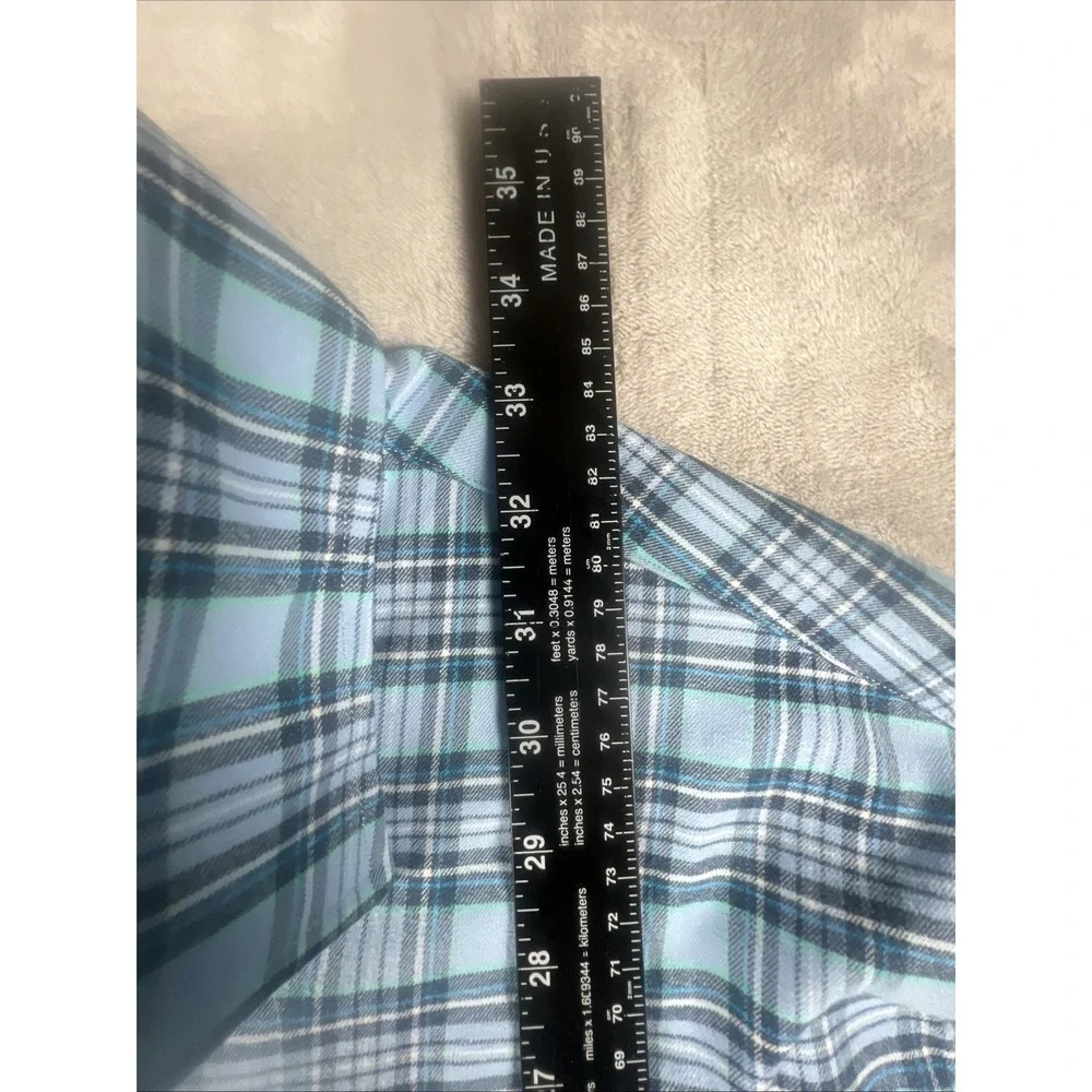 Peter Millar Crown  Sport Shirt Size XXL  Blue Gingham Check Plaid - Picture 9 of 11